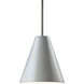 Radiance Collection LED 9.5 inch Brushed Nickel and Concrete and White Pendant Ceiling Light