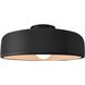 Radiance Collection - Spire 1 Light 16 inch Gloss Black and Matte White and Matte Black Semi-Flush Ceiling Light in Replaceable Bulb, Gloss Black/Matte White, 16W x 6.5H, Form+Finish+Function
