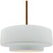 Radiance Collection - Tier Pendant Ceiling Light in Brushed Brass, Black Cord, Replaceable Bulb, Gloss White, 14.5W x 5.25H, Form+Finish+Function