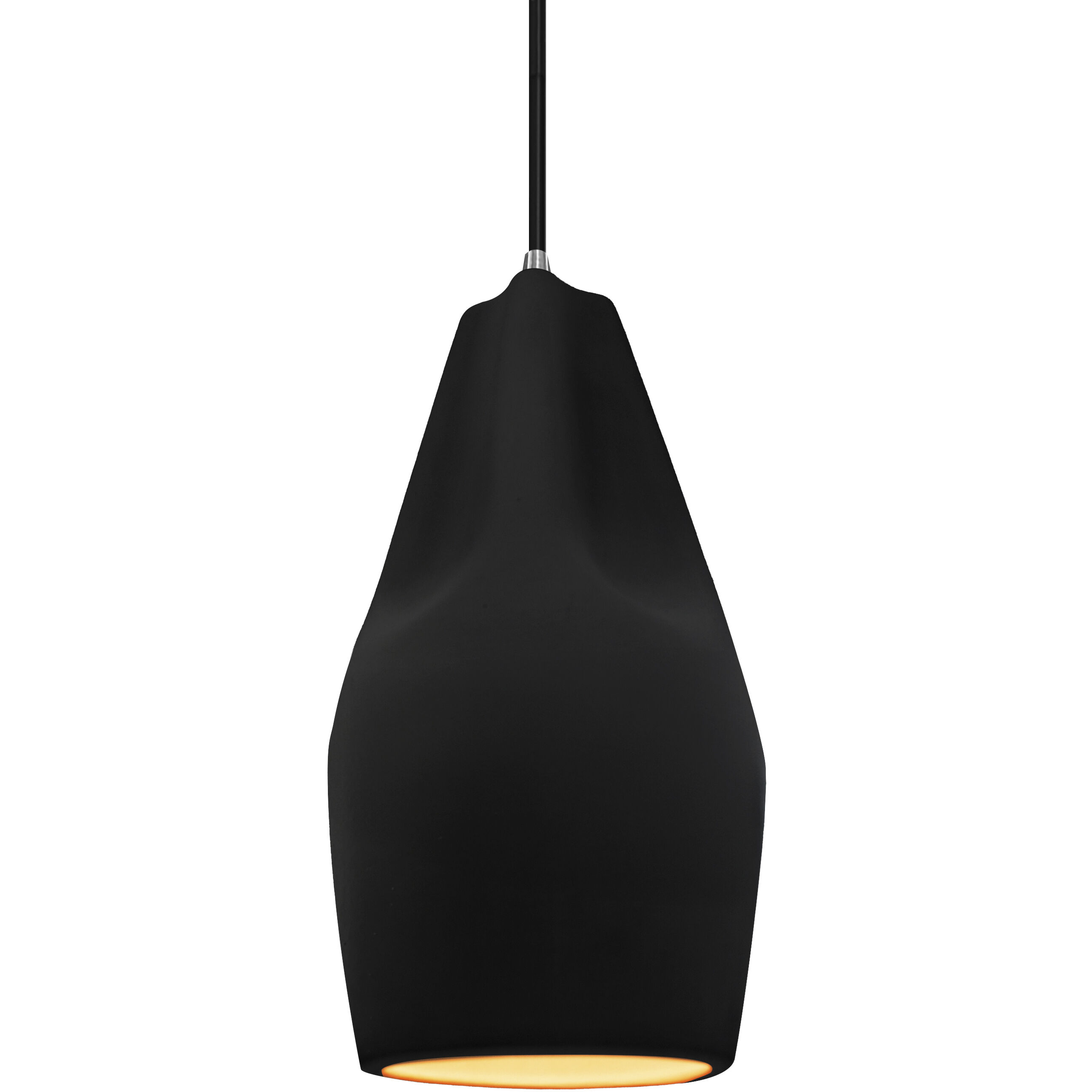 Radiance Collection - Crease Pendant Ceiling Light in Brushed Nickel, Dedicated LED, Black Cord, Carbon Matte Black/Champagne Gold, Form+Finish+Function
