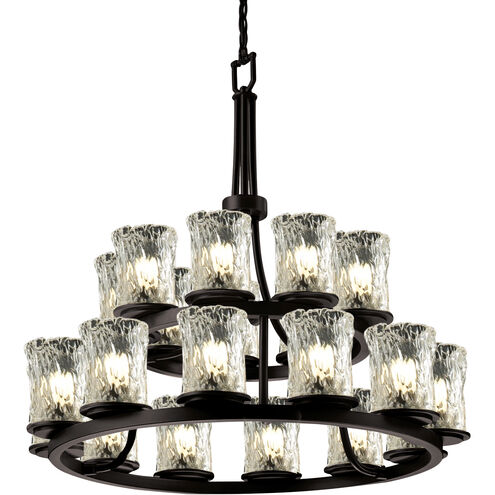 Veneto Luce 21 Light 33 inch Matte Black Chandelier Ceiling Light in Clear Textured (Veneto Luce), Incandescent