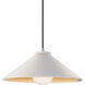 Radiance Collection 1 Light 11.75 inch Matte White and Champagne Gold with Brushed Nickel Pendant Ceiling Light