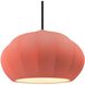 Radiance Collection - Fluted Pendant Ceiling Light in Matte Black, Dedicated LED, Rigid Stem, Gloss Blush, Form+Finish+Function