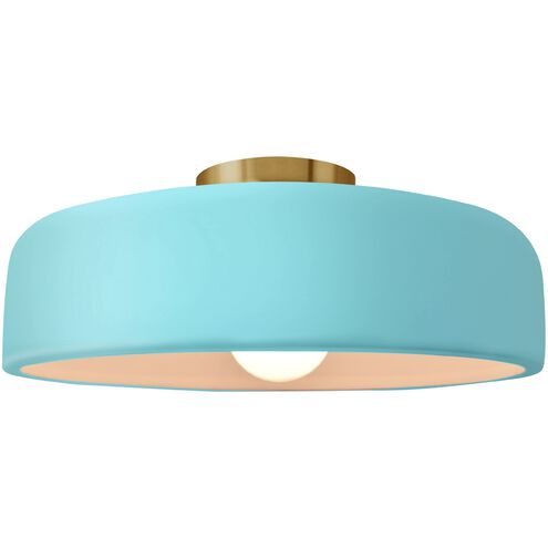 Radiance LED 16 inch Reflecting Pool and Brushed Brass Semi Flush Ceiling Light