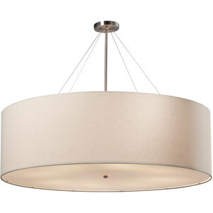 Justice Design Textile LED 48 inch Brushed Nickel Pendant Ceiling Light, Drum FAB-9597-WHTE-NCKL-LED8-5600 - Open Box
