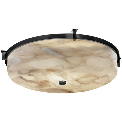Alabaster Rocks 1 Light 20.75 inch Matte Black Flush-Mount Ceiling Light, Round
