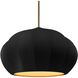 Radiance Collection - Fluted Pendant Ceiling Light in Antique Brass, Replaceable Bulb, Rigid Stem, Carbon Matte Black/Champagne Gold, Form+Finish+Function