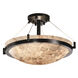 Alabaster Rocks 3 Light 21 inch Matte Black Semi-Flush Bowl Ceiling Light in Incandescent