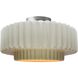 Radiance Collection - Pleated Tier 1 Light 16.5 inch Matte White and Champagne Gold and Brushed Nickel Semi-Flush Ceiling Light in Replaceable Bulb, Matte White/Champagne Gold, 16.5W x 8H, Form+Finish+Function