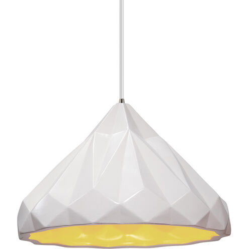 Radiance Collection 1 Light 12 inch Brushed Nickel and Champagne Gold and Matte White and White Pendant Ceiling Light