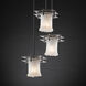 Metropolis 3 Light 7 inch Brushed Nickel Pendant Ceiling Light in Whitewash (Veneto Luce), Cylinder with Rippled Rim