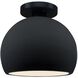 Radiance LED 7 inch Gloss Black and Matte White and Matte Black Semi Flush Ceiling Light