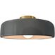 Radiance Collection - Spire LED 16 inch Gloss Grey and Brushed Brass Semi-Flush Ceiling Light in Dedicated LED, Gloss Gray, 16W x 6.5H, Form+Finish+Function