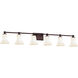 Alabaster Rocks 6 Light 50.5 inch Dark Bronze Vanity Light Wall Light in LED, Round Flared