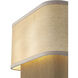 Textile Collection - Narberth Family 2 Light 14 inch Brushed Brass and Cream Linen ADA Wall Sconce Wall Light, EVOLV