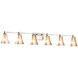 Fusion 6 Light 50.5 inch Brushed Nickel Vanity Light Wall Light in Round Flared, Incandescent, Mercury Fusion