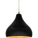 Radiance LED 8 inch Carbon Matte Black and Champagne Gold and Brushed Nickel Pendant Ceiling Light