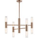 Fusion Collection - Rimini Family 8 Light 24 inch Brushed Brass and Clear Ribbed Chandelier Ceiling Light in 24" D x 24" W x 17.25" H, EVOLV