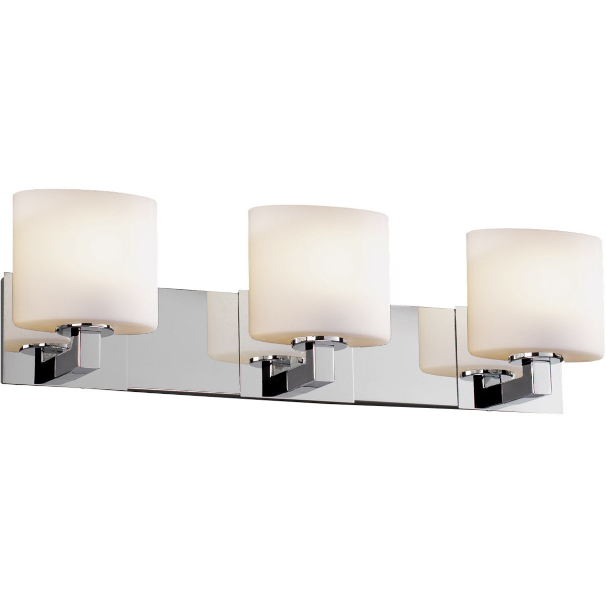 Fusion 3 Light 28 inch Polished Chrome Bath Bar Wall Light in Oval, Incandescent, Opal Fusion