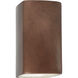 Ambiance Rectangle LED 7.25 inch Antique Copper Wall Sconce Wall Light, Large