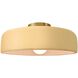 Radiance LED 16 inch Muted Yellow and Brushed Brass Semi Flush Ceiling Light
