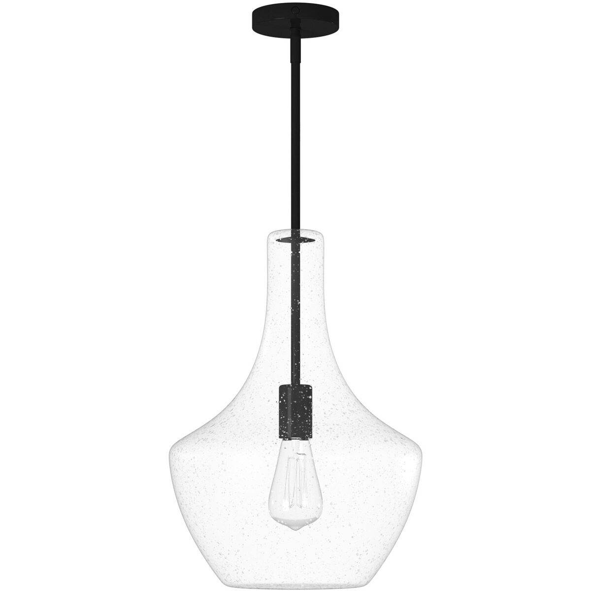 EVOLV 14 inch Matte Black Pendant Ceiling Light, Harlow Family