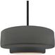 Radiance Collection - Tier Pendant Ceiling Light in Matte Black, Dedicated LED, Black Cord, Gloss Gray, 14.5W x 5.25H, Form+Finish+Function