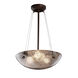 Fusion 3 Light 18 inch Dark Bronze Pendant Ceiling Light in 3000 Lm LED, Concentric Circles, Opal Fusion