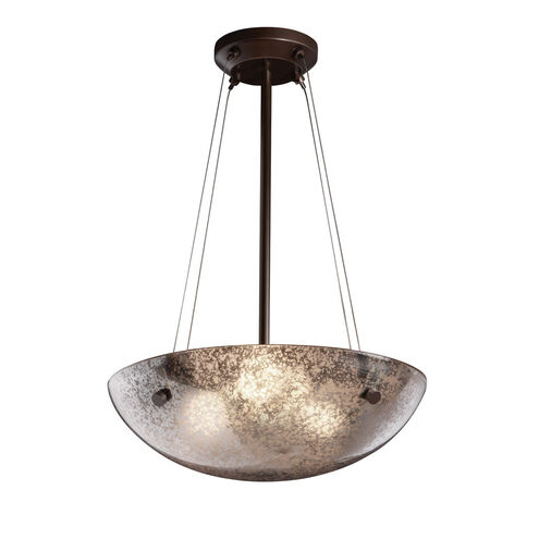 Fusion 3 Light 18 inch Dark Bronze Pendant Ceiling Light in 3000 Lm LED, Concentric Circles, Opal Fusion