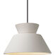 Radiance Collection - Trapezoid 1 Light 14 inch Bisque Pendant Ceiling Light in Polished Chrome, Replaceable Bulb, Black, Form+Finish+Function