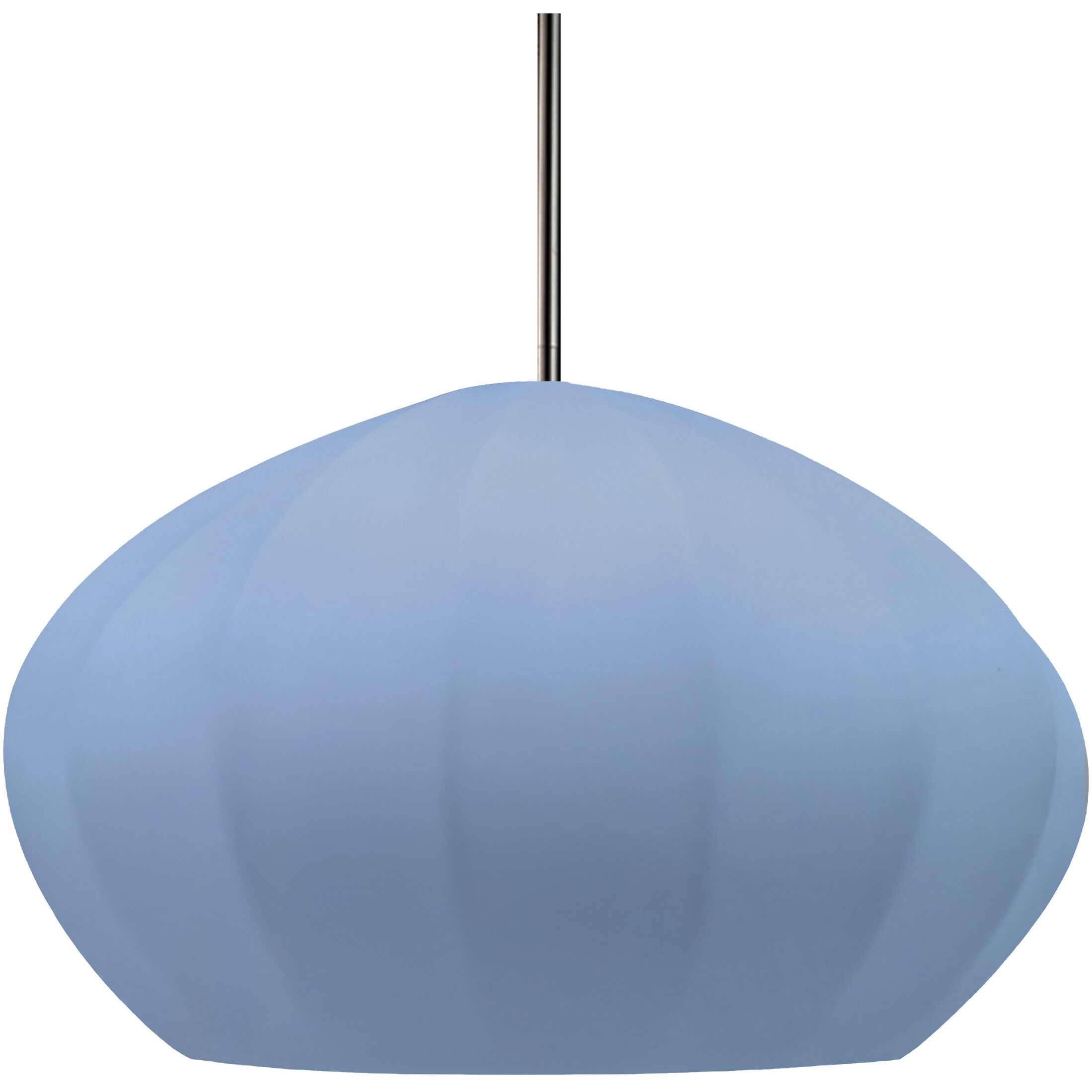 Radiance Collection - Fluted Pendant Ceiling Light in Polished Chrome, Replaceable Bulb, Rigid Stem, Sky Blue, Form+Finish+Function