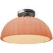 Radiance Collection - Pleated Dome Semi-Flush Ceiling Light in Brushed Nickel, Dedicated LED, Gloss Blush, Form+Finish+Function