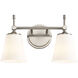 Fusion Collection - Tulsi Family 2 Light 15 inch Brushed Nickel and Opal Bath Bar Wall Light, EVOLV