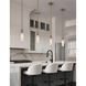 Fusion Collection - Rimini Family 1 Light 2 inch Brushed Brass and Clear Ribbed Pendant Ceiling Light, EVOLV
