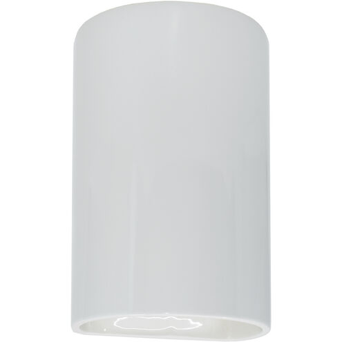 Ambiance Cylinder LED 5.75 inch Gloss White ADA Wall Sconce Wall Light, Small