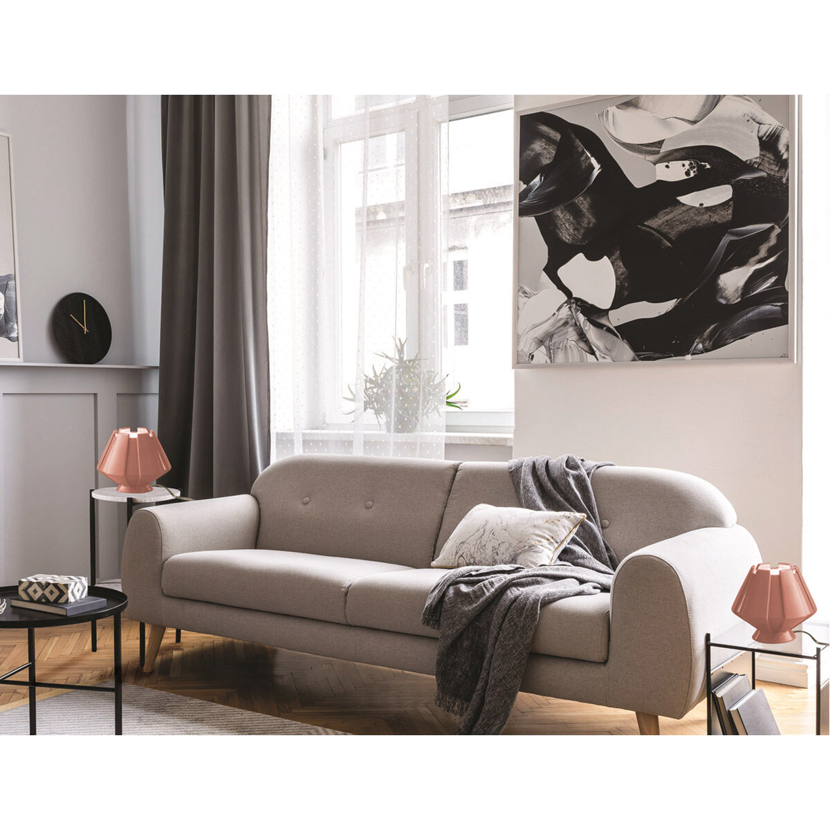 Portable 7 inch 9 watt Gloss Blush Table Lamp Portable Light