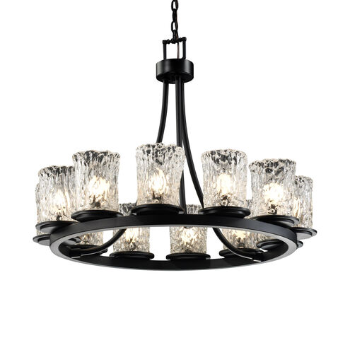 Veneto Luce 12 Light 28 inch Matte Black Chandelier Ceiling Light in Clear Textured (Veneto Luce), Incandescent
