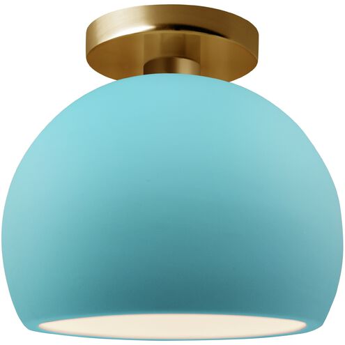Radiance LED 7 inch Reflecting Pool and Brushed Brass Semi Flush Ceiling Light