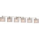 Fusion 6 Light 48.5 inch Brushed Nickel Bath Bar Wall Light in Rectangle, Incandescent, Seeded Fusion