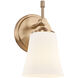 Fusion Collection - Tulsi Family 1 Light 5.25 inch Brushed Brass and Opal Wall Sconce Wall Light, EVOLV