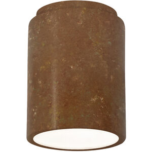 Radiance Cylinder LED 7 inch Rust Patina Outdoor Flush-Mount in 1000 Lm LED