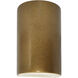 Ambiance Cylinder LED 12.5 inch Antique Gold Outdoor Wall Sconce, Large