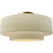 Radiance Collection - Tier LED 16.5 inch Vanilla Gloss and Brushed Brass Semi-Flush Ceiling Light in Dedicated LED, 16.5W x 8H, Form+Finish+Function