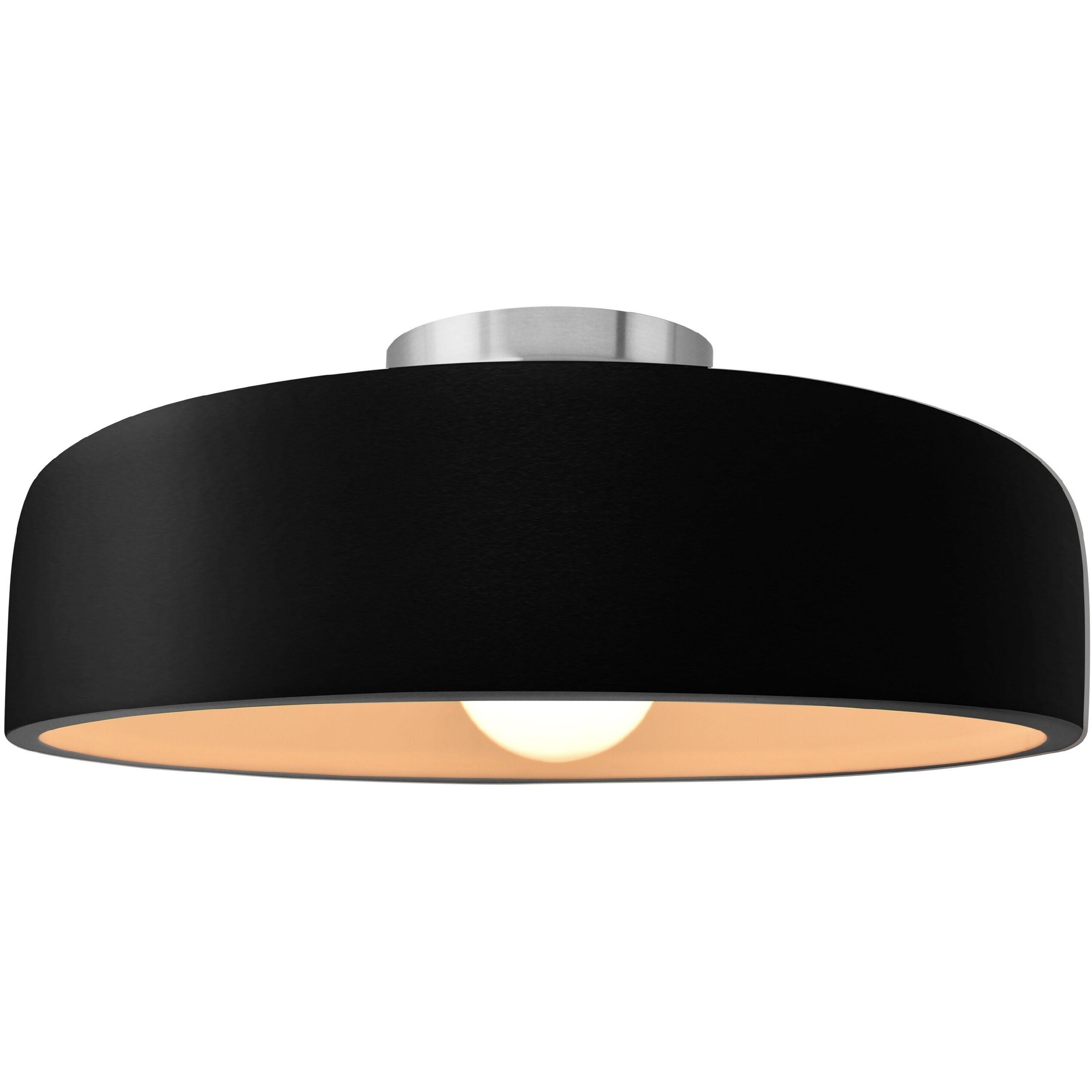 Radiance Collection - Spire LED 13 inch Carbon Matte Black and Brushed Nickel Semi-Flush Ceiling Light in Dedicated LED, 13W x 6H, Form+Finish+Function