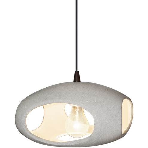 Radiance Collection 1 Light 12 inch Dark Bronze and Concrete and Black Pendant Ceiling Light