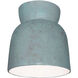Radiance Collection - Hourglass 1 Light 7.5 inch Verde Patina Flush-Mount Ceiling Light in Dedicated LED, Form+Finish+Function