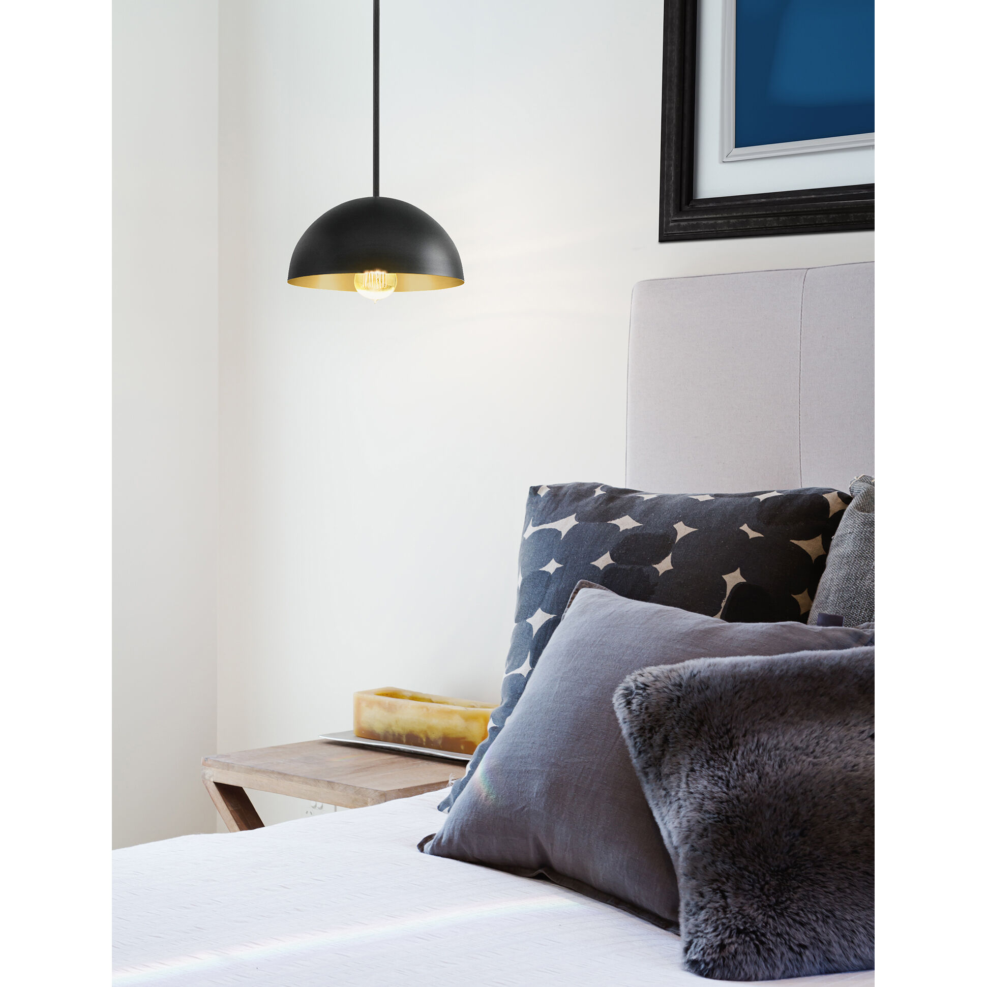 Elias 1 Light 9 inch Matte Black Pendant Ceiling Light