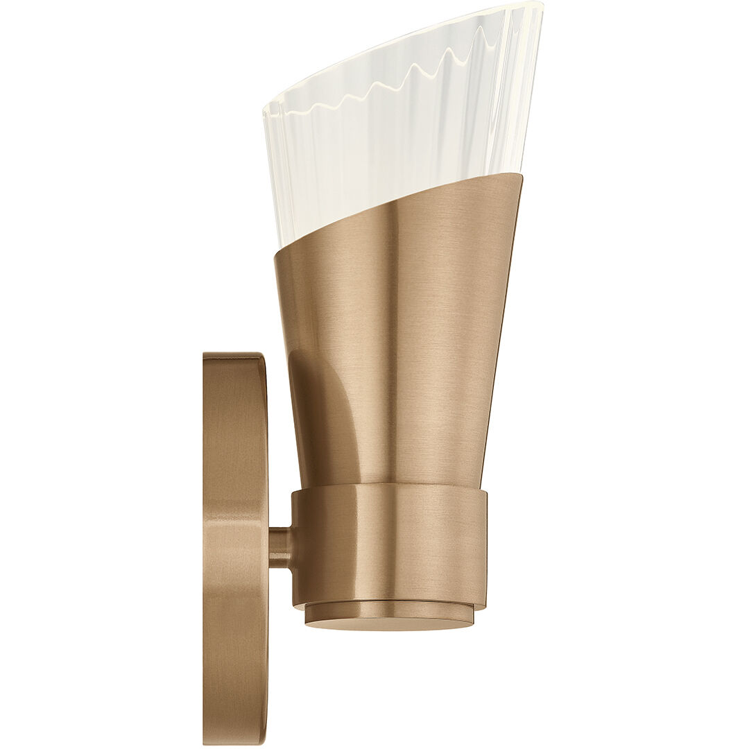 Fusion Collection - Lugano Family 4.75 inch Brushed Brass ADA Wall Sconce Wall Light, EVOLV