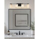 Alabaster Rocks LED 34 inch Matte Black Vanity Light Wall Light in 2800 Lm LED, Cylinder with Flat Rim
