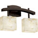 Alabaster Rocks 2 Light 15.5 inch Dark Bronze Vanity Light Wall Light in Rectangle, Incandescent